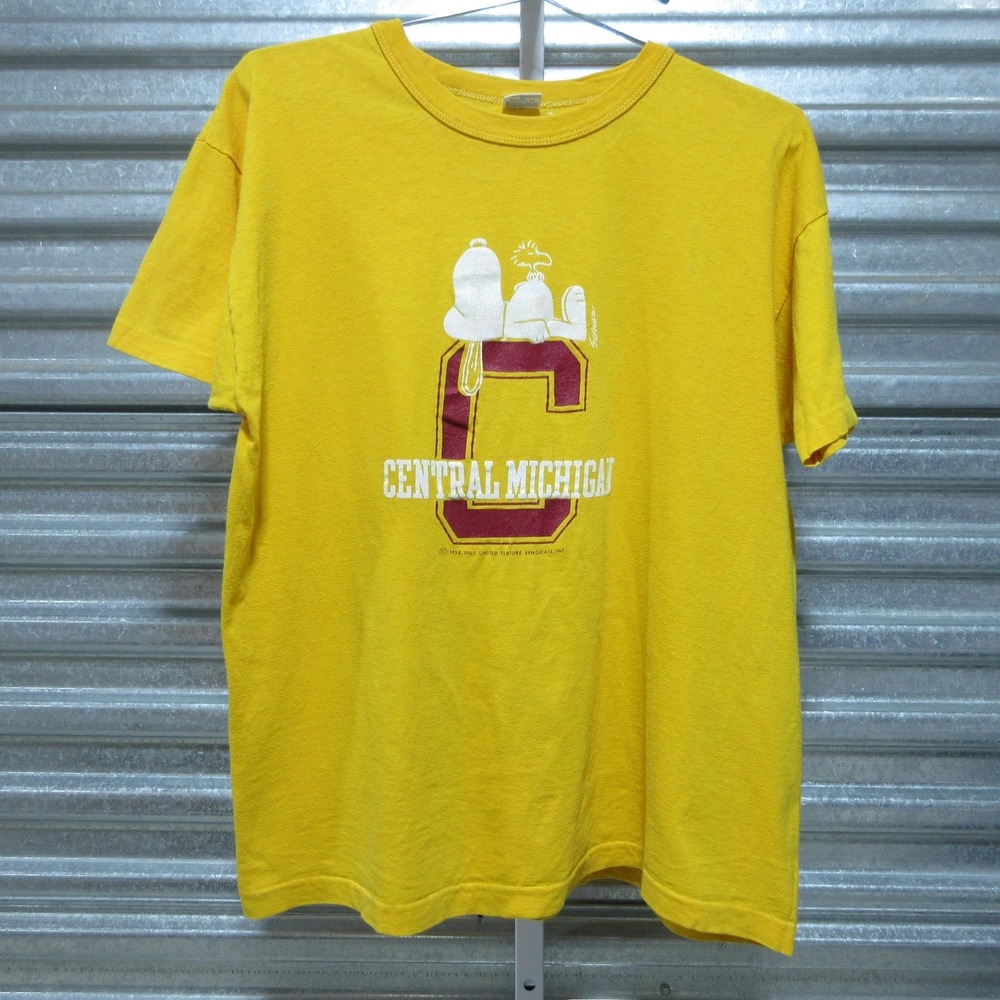Vintage Central Michigan Chippewas Shirt Mens XL‎ Football Champion Snoopy 1965